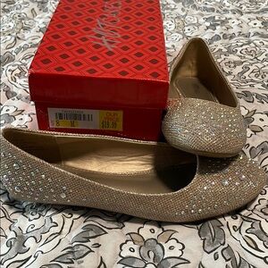 Gold Glitter Flats